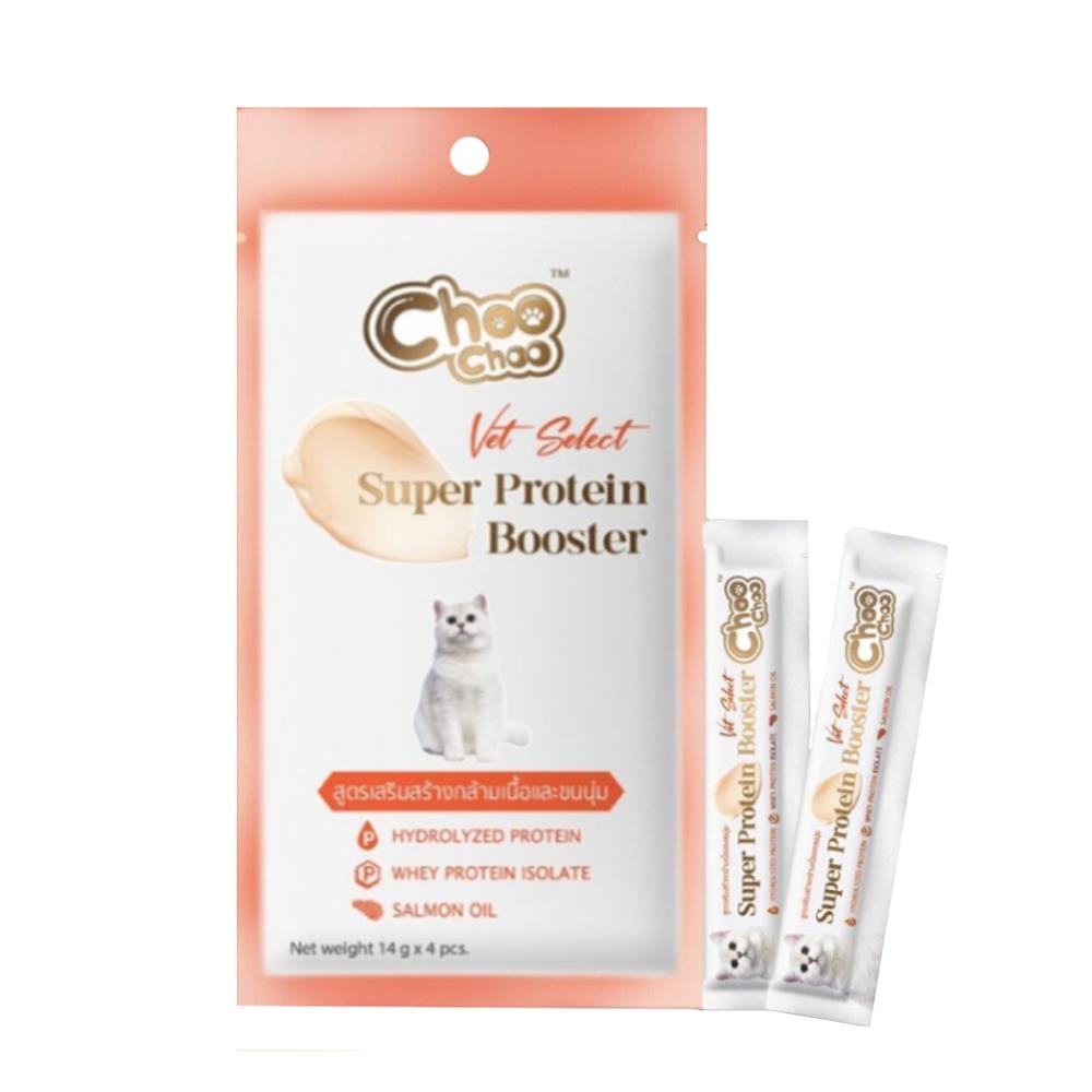 ขนมแมวเลีย CHOOCHOO VET SELECT SUPER PROTEIN BOOSTER 14 ก. X 4 ซอง