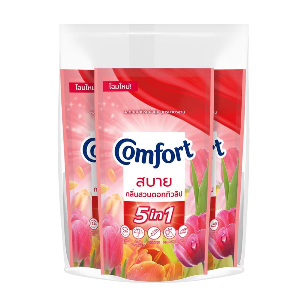 น้ำยาปรับผ้านุ่ม COMFORT 500 มล. กลิ่นสวนดอกทิวลิป แพ็ก 3 ชิ้น
