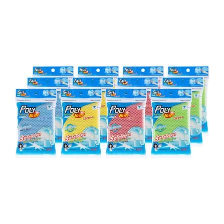ฟองน้ำหุ้มตาข่าย POLY-BRITE 407-05 10x13x2 ซม. แพ็ก 12 ชิ้น_0