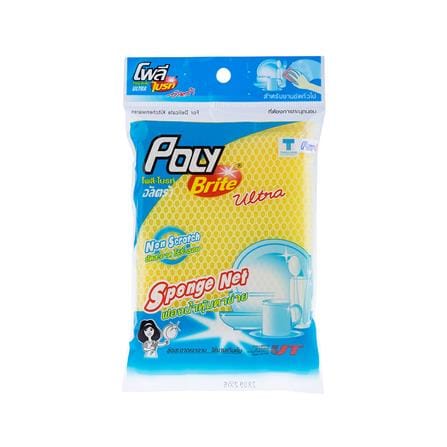 ฟองน้ำหุ้มตาข่าย POLY-BRITE 407-05 10x13x2 ซม. แพ็ก 12 ชิ้น_1