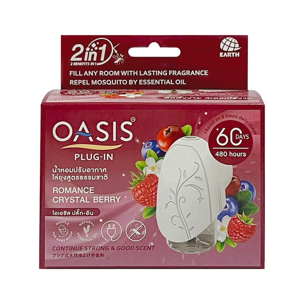 เครื่องไฟฟ้าปรับอากาศไล่ยุง OASIS 45 มล. โรแมนซ์ คริสตัล เบอร์รี่