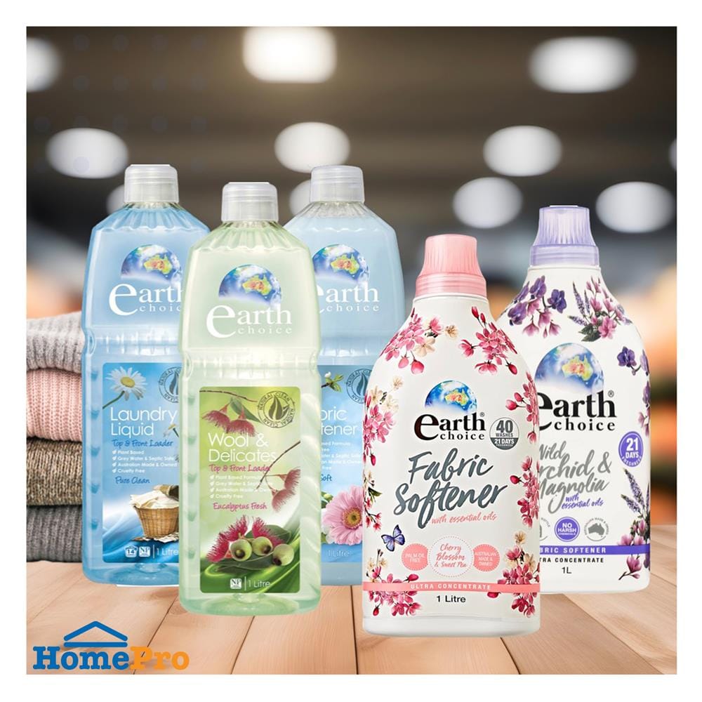 น้ำยาปรับผ้านุ่มสูตรเข้มข้น EARTH CHOICE 1 ลิตร เชอร์รี่บลอสซัมและสวีทพี
