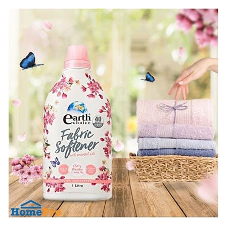 น้ำยาปรับผ้านุ่มสูตรเข้มข้น EARTH CHOICE 1 ลิตร เชอร์รี่บลอสซัมและสวีทพี_1