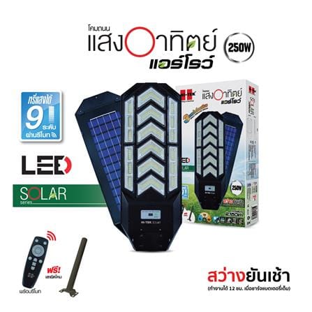 ไฟถนน SOLAR HI-TEK HFSS002500 250 วัตต์ DAYLIGHT/COOL WHITE/WARM WHITE สีดำ_3