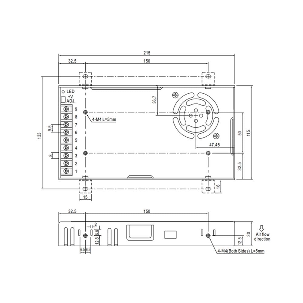 สวิตชิ่งเพาเวอร์ซัปพลาย MEANWELL LRS-350-24VDC 350 วัตต์ สีเงิน