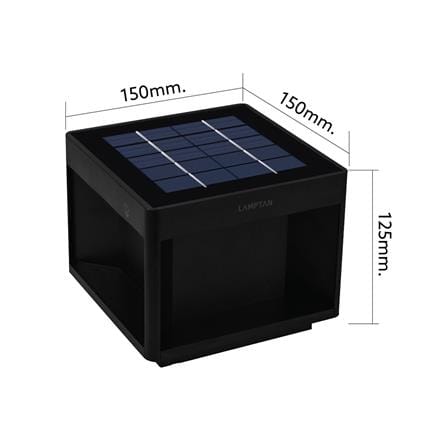 ไฟหัวเสา SOLAR LAMPTAN POLE CUBIC 15 วัตต์ DAYLIGHT/COOL WHITE/WARM WHITE สีดำ_9