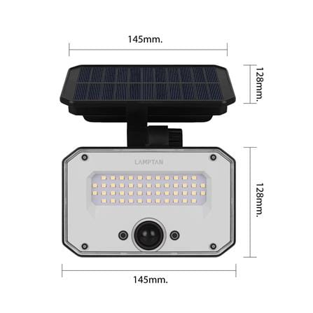 ไฟผนังภายนอก SOLAR LAMPTAN ELITE 10 วัตต์ WARM WHITE สีดำ_8