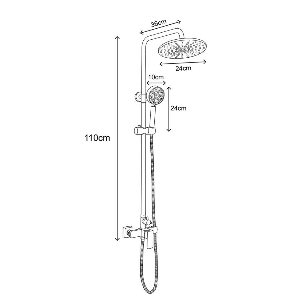 ฝักบัว RAIN SHOWER ผสม RASLAND RA F621-BLACK สีดำ