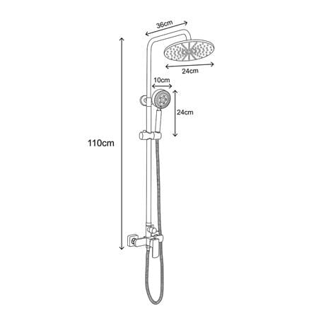 ฝักบัว RAIN SHOWER ผสม RASLAND RA F621-BLACK สีดำ_7