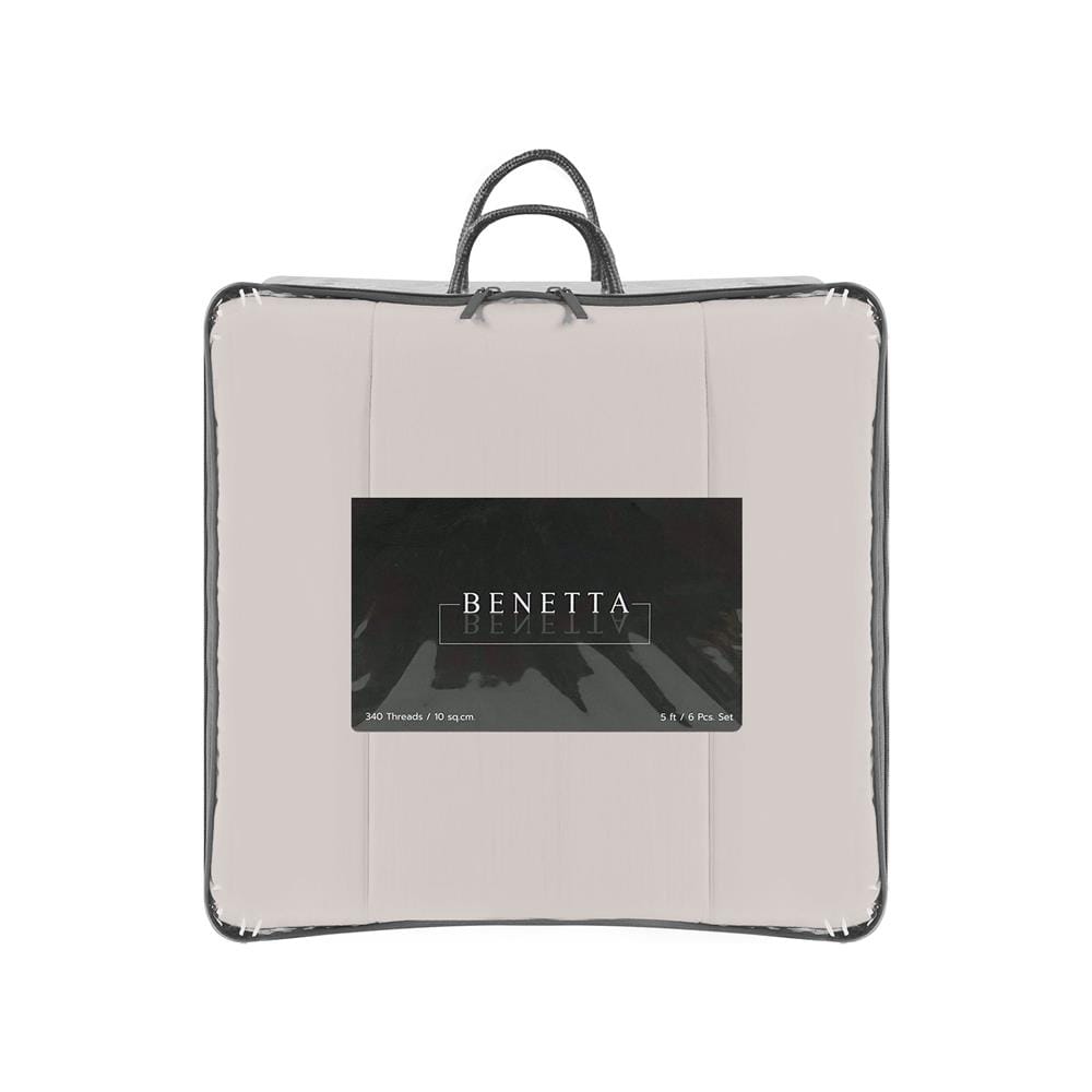 ชุดผ้าปูที่นอน 5 ฟุต 6 ชิ้น BENETTA ICY สี BROWN