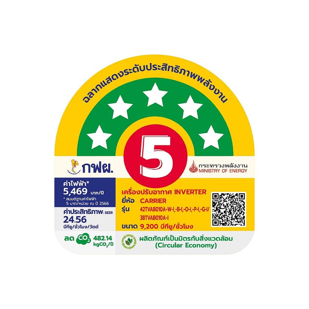 แอร์ผนัง CARRIER 42TVAB010AWI 9200 บีทียู อินเวอร์เตอร์