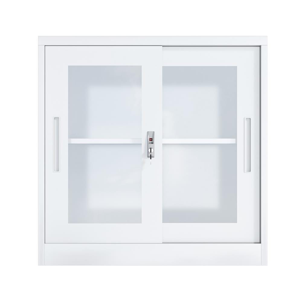 ตู้เหล็กบานเลื่อนกระจก FURDINI KULLEN FYD-W002 สีขาว