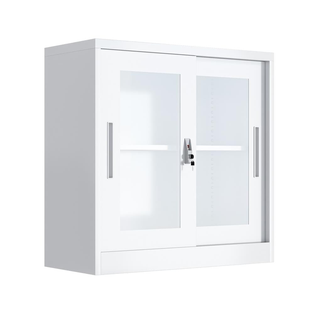 ตู้เหล็กบานเลื่อนกระจก FURDINI KULLEN FYD-W002 สีขาว