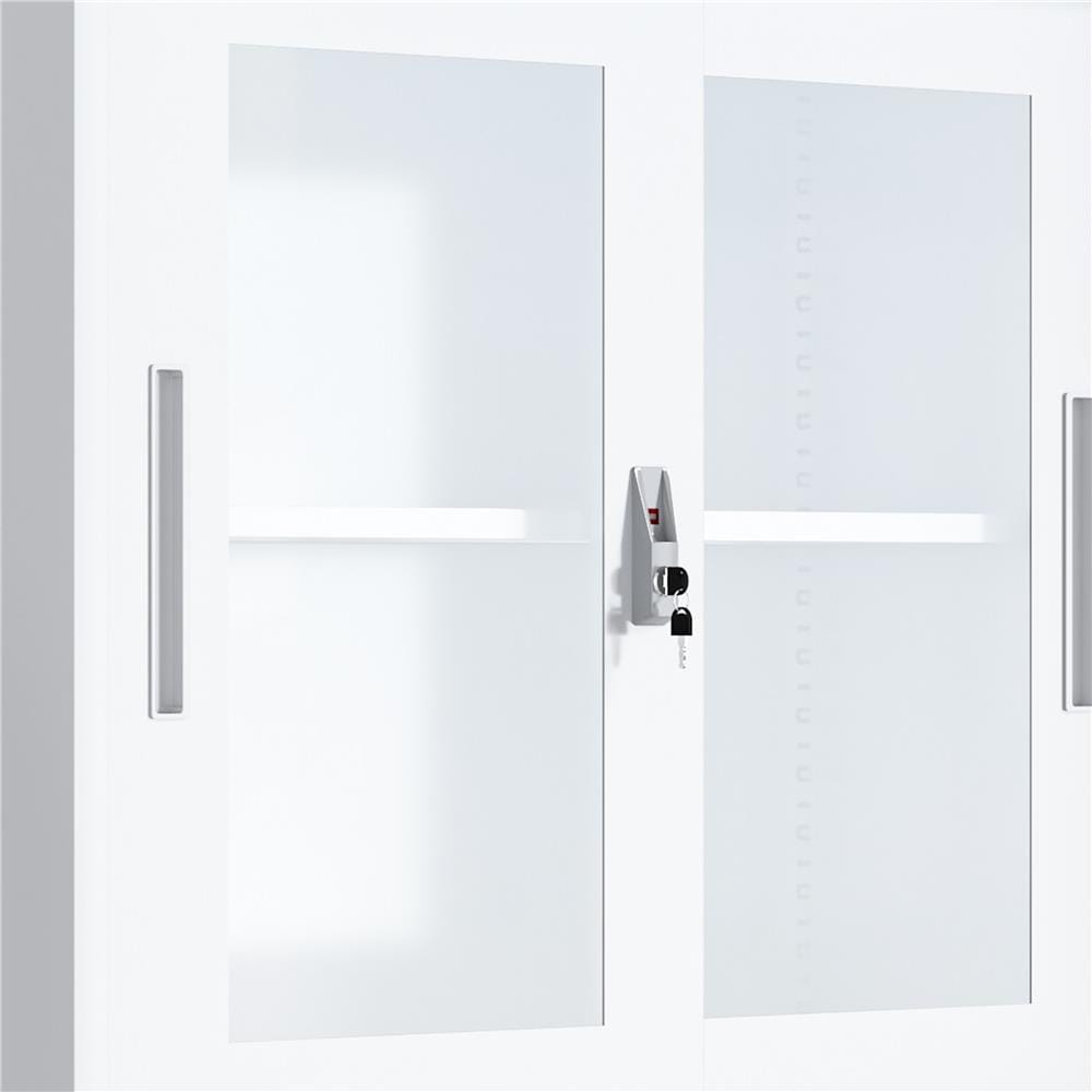 ตู้เหล็กบานเลื่อนกระจก FURDINI KULLEN FYD-W002 สีขาว