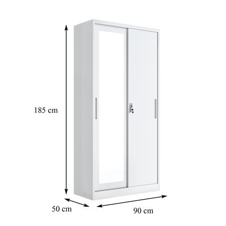 ตู้เสื้อผ้าเหล็ก 2 บานเลื่อน FURDINI KULLEN FYD-G009 สีขาว_4