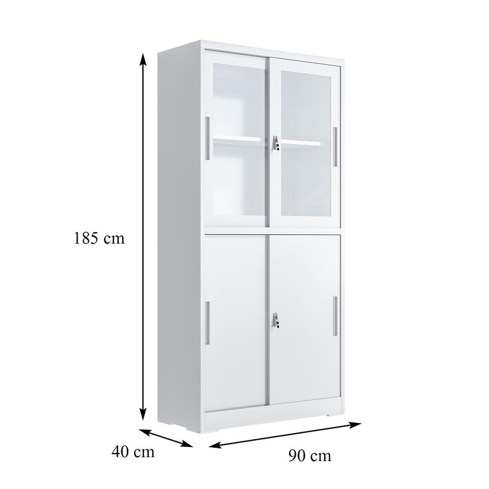 ตู้เหล็กสูงบานเลื่อน FURDINI KULLEN FYD-W017 สีขาว