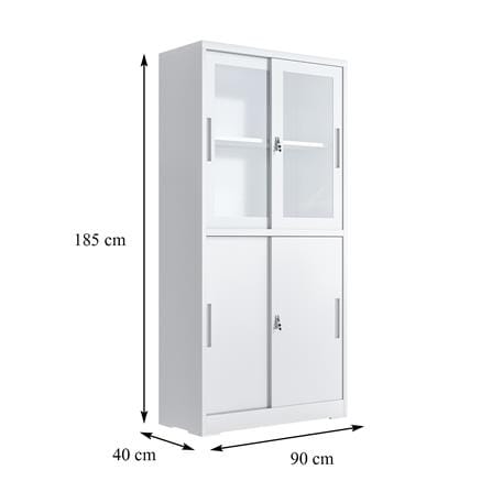 ตู้เหล็กสูงบานเลื่อน FURDINI KULLEN FYD-W017 สีขาว_4