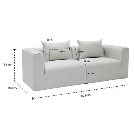 โซฟา 3 ที่นั่ง KONCEPT ROME 19212565 สีครีม_4