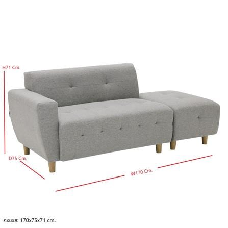 โซฟา 2 ที่นั่ง KONCEPT CROSS 19211121 สีเทาอ่อน_6