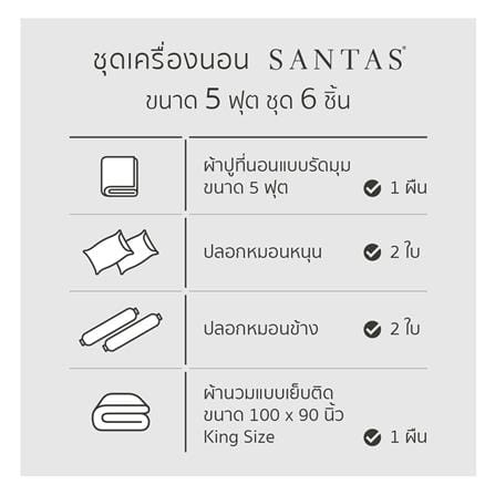 ชุดผ้าปูที่นอน 5 ฟุต 6 ชิ้น SANTAS TWEEDIA GR_6