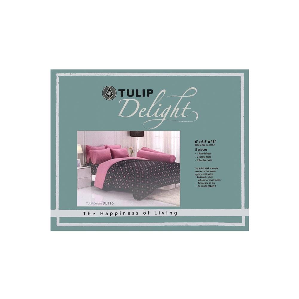 ชุดผ้าปูที่นอน 6 ฟุต (ชุด 5 ชิ้น) TULIP DELIGHT 60012-DL116