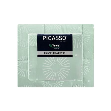 ชุดผ้าปูที่นอน 6 ฟุต 6 ชิ้น PICASSO TENCEL สี SKY GREEN_4