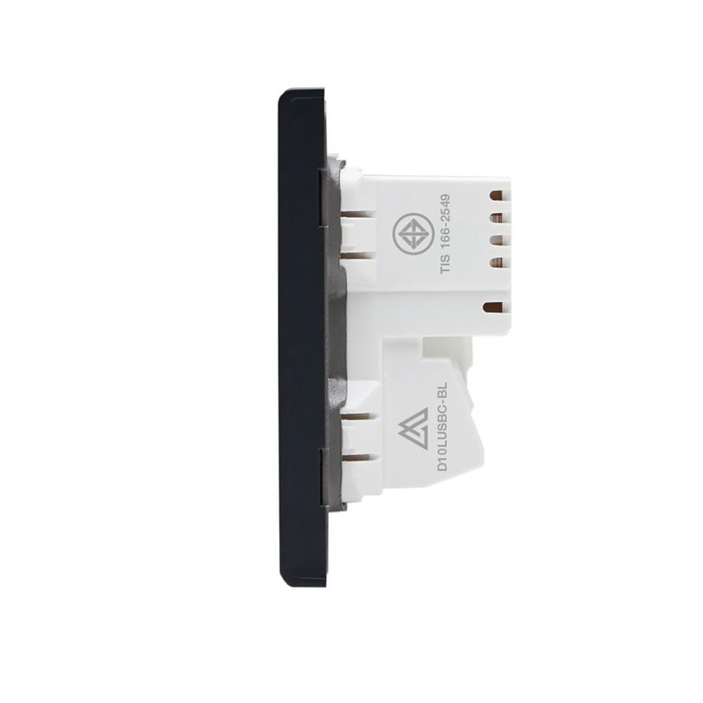 ชุดเต้ารับเดี่ยว 3 ขา พร้อม USB และ TYPE-C SAHN D10LUSBC-BL สีดำ