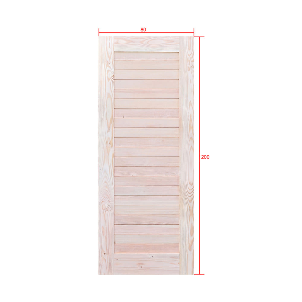 ประตูไม้สนแดง ไม่เจาะลูกบิด D2D ECO PINE - EZERO 3 80x200 ซม.