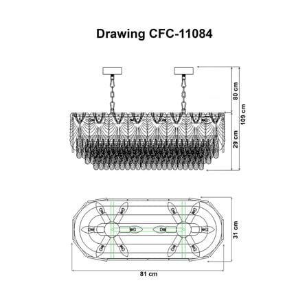 ไฟช่อ EVL CFC-11084 สีทอง/ใส 12 หัว_3