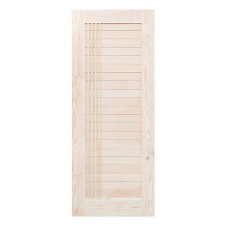 ประตูไม้สน D2D ECO PINE-EZERO 39 80X200 ซม. สีธรรมชาติ ไม่เจาะลูกบิด_0