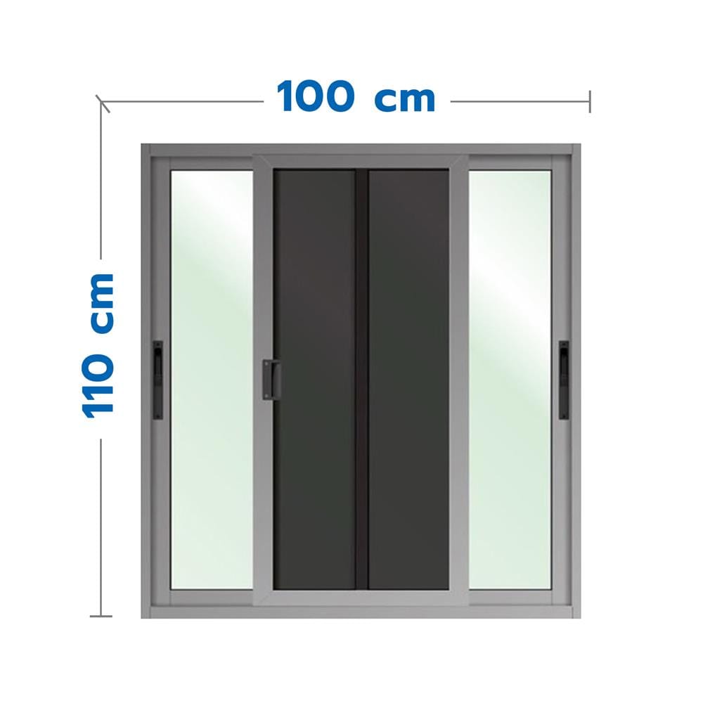 หน้าต่างบานเลื่อน อะลูมิเนียม S-S มุ้ง LYNN XPLUS 100X110 ซม. สีกราไฟท์