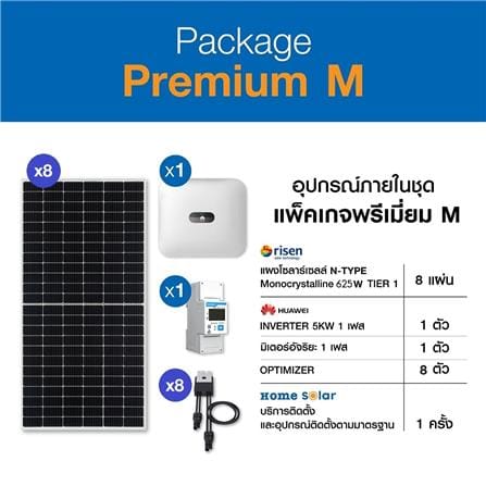 โซลาร์รูฟ 5 กิโลวัตต์ 1 เฟส ระบบออนกริด HOME SOLAR PREMIUM PACKAGE M_2