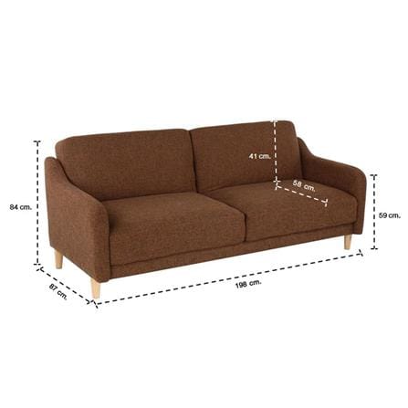 โซฟาเบด 3 ที่นั่ง SB FURNITURE MALINDA 19140711 สีน้ำตาล_11