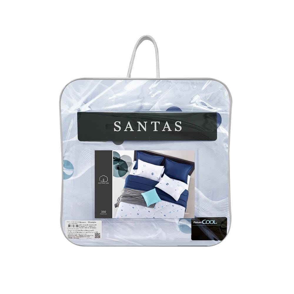 ชุดผ้าปูที่นอน 6 ฟุต 6 ชิ้น SANTAS WAVY GR