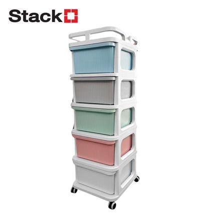 ตู้ลิ้นชัก 5 ชั้น STACKO CART 35x38.5x104 ซม. สีพาสเทล