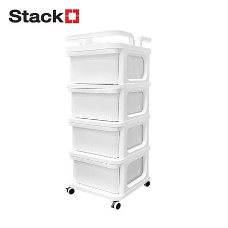 ตู้ลิ้นชัก 4 ชั้น STACKO CART 35x38.5x86 ซม. สีขาว_0