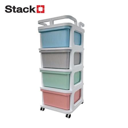 ตู้ลิ้นชัก 4 ชั้น STACKO CART 35x38.5x86 ซม. สีพาสเทล_0