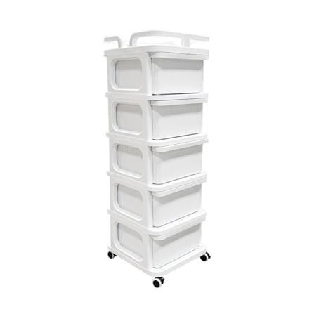 ตู้ลิ้นชัก 5 ชั้น STACKO CART 35x38.5x104 ซม. สีขาว_3