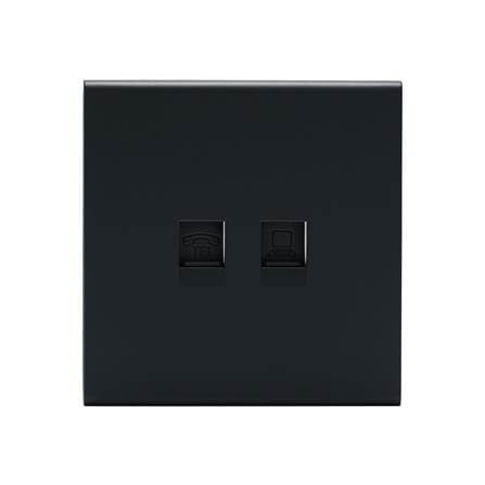 เต้ารับโทรศัพท์และคอมพิวเตอร์ SAHN 6P/6C D19-BL สีดำ