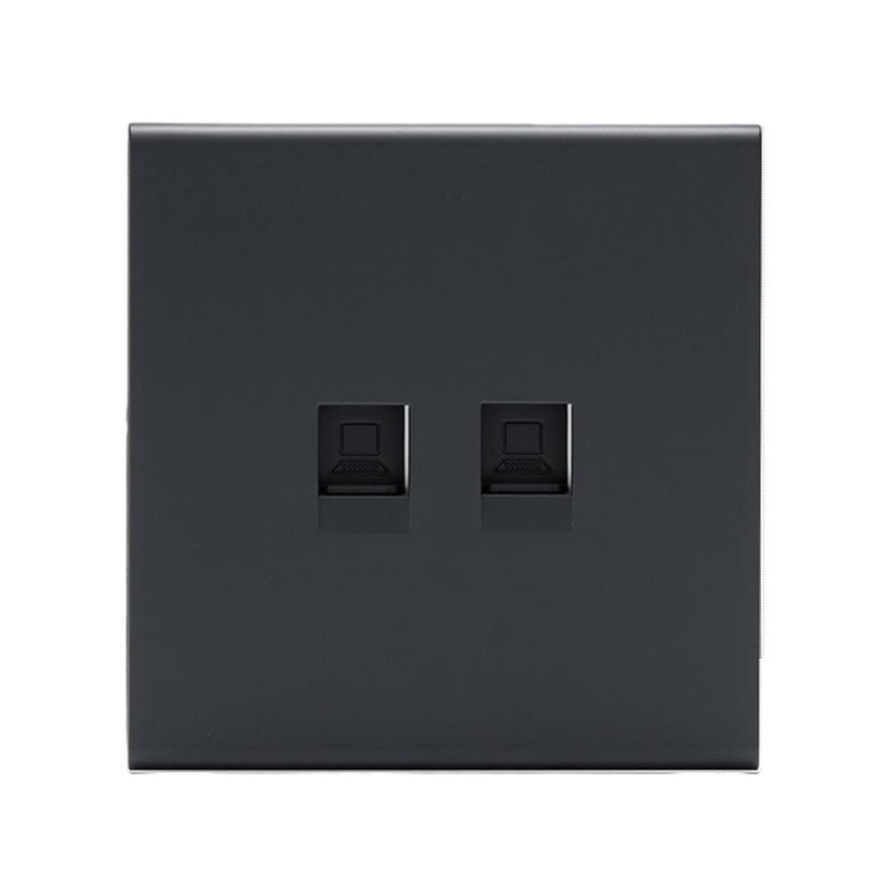 เต้ารับคอมพิวเตอร์คู่ CAT6 SAHN D37-BL สีดำ_1