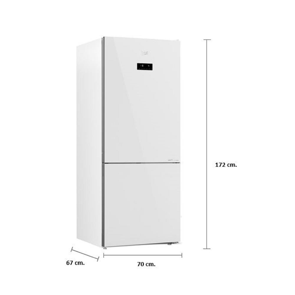 ตู้เย็น 2 ประตู BEKO RCNT415E20VZHFGW 14 คิว กระจกขาว