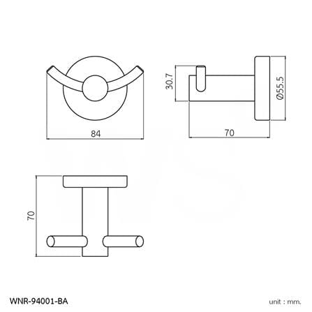 ขอแขวนผ้า WS WNR-94001-BA สีดำ_1