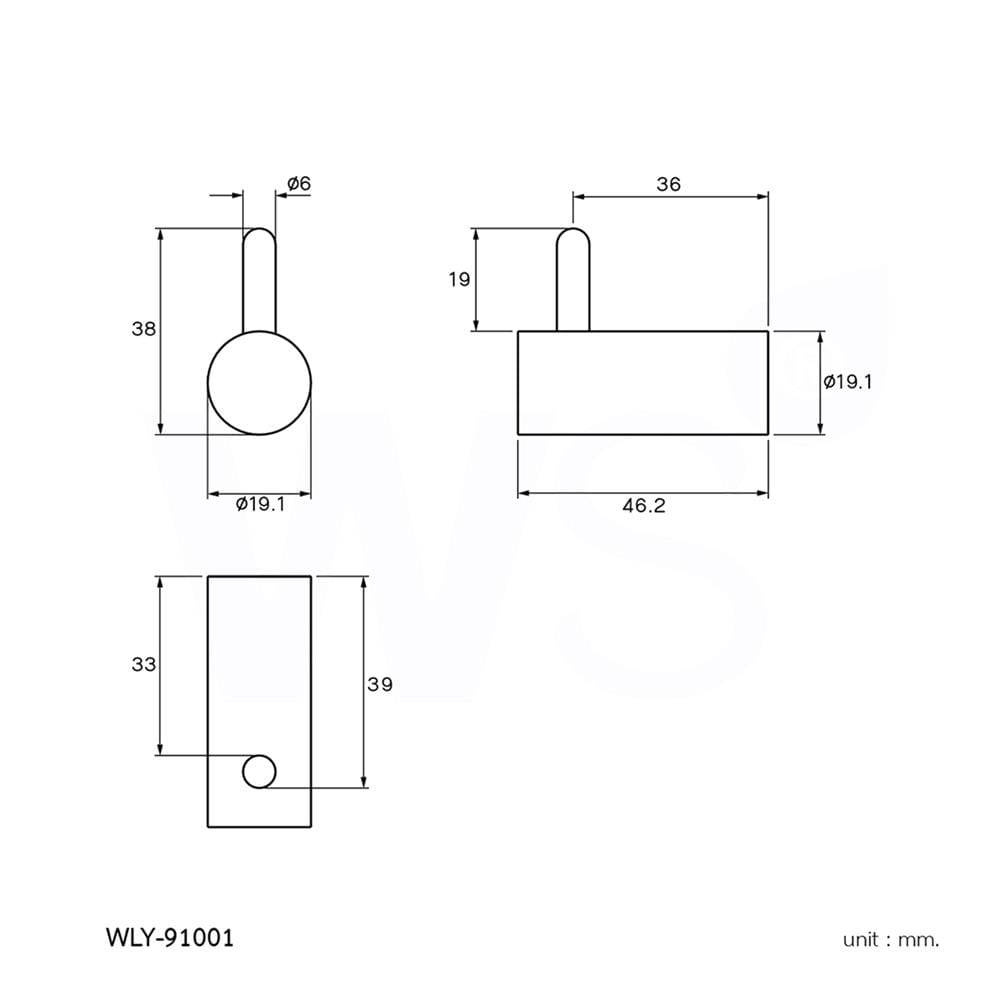 ขอแขวนผ้า WS WLY-91001 สีเงิน