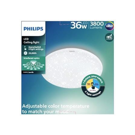 ไฟเพดาน LED PHILIPS CL610SPKSS 15 นิ้ว 36 วัตต์ DAYLIGHT/COOL WHITE/WARM WHITE สีขาว_2
