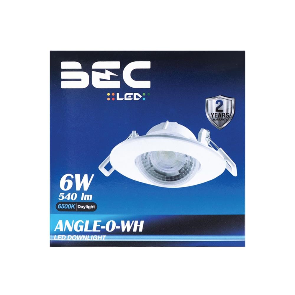 ดาวน์ไลท์ LED BEC ANGLE 3.5 นิ้ว 6 วัตต์ DAYLIGHT สีขาว