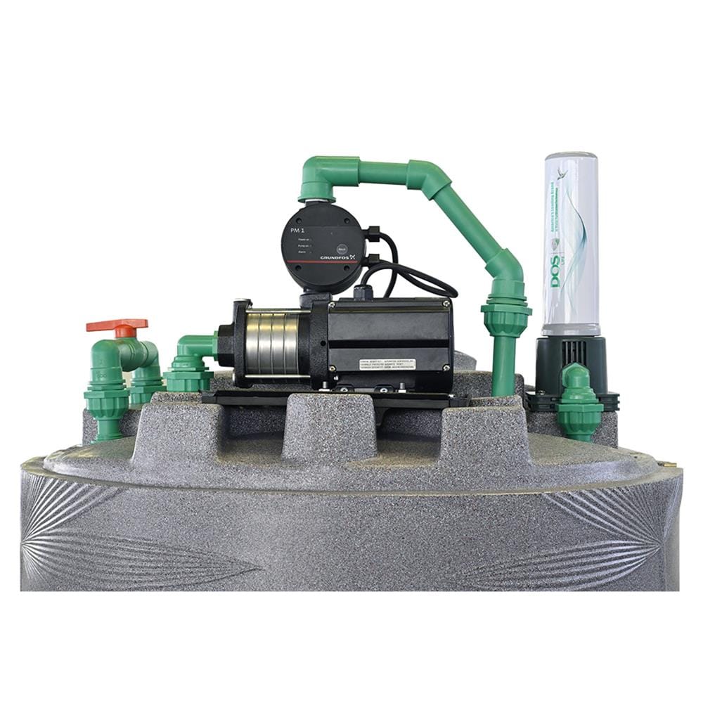 ถังเก็บน้ำ DOS NATURA WTP NSN 2000 ลิตร+DOS-DUPONT+ปั๊มน้ำ GRUNDFOS CMB5-46PM1 สี GRANITE GREY
