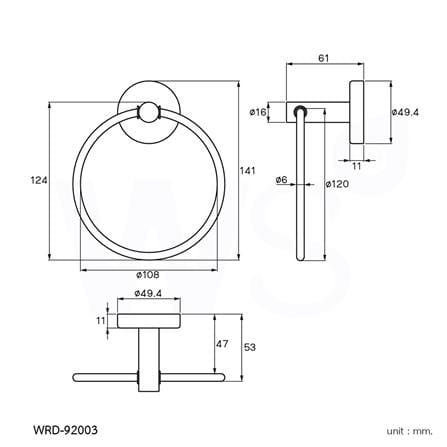 ห่วงแขวนผ้า WS WRD-92003 สเตนเลส_1