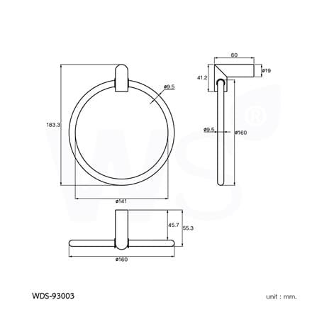 ห่วงแขวนผ้า WS WDS-93003 สเตนเลส_1