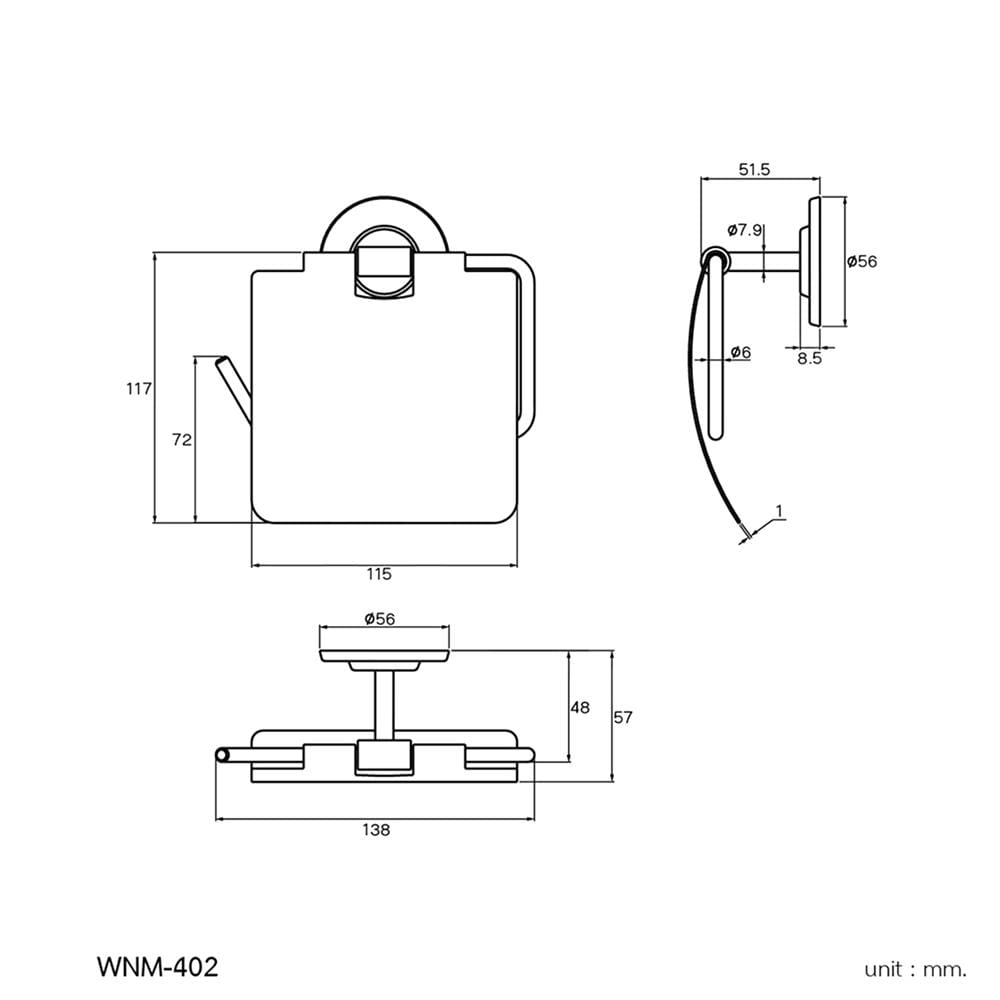 ที่ใส่กระดาษ WS WNM-402 สีเงิน
