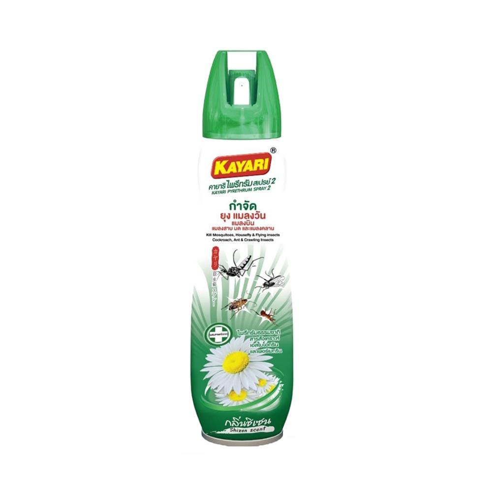 สเปรย์กันยุง แมลงวัน และแมลงบิน KAYARI PYRETHRUM 600 มล. SHIZEN
